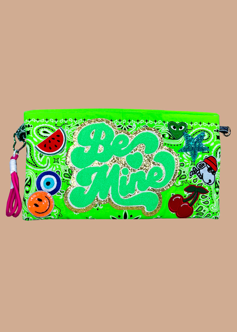 Bandana Neon Green Clutch