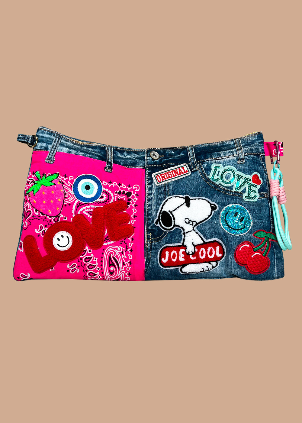 Jeans Pink Clutch